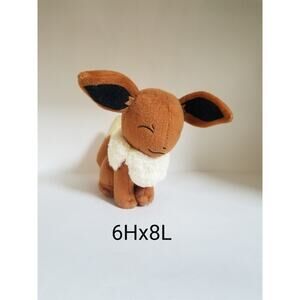 Pokemon Eevee Plush Stuffed Animal Toy Tomy 2016 Nintendo 6" Closed Eyes